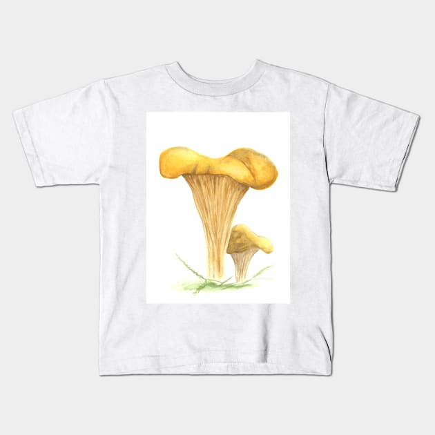 Art picture painted watercolor mushroom Kids T-Shirt by ArtFromK